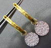 ESTATE .57CT DIAMOND 14KT 2 TONE GOLD 3D PAVE CIRCULAR HOOP FUN EARRINGS #20819