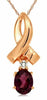 .48CT DIAMOND & AAA RHODOLITE 14KT ROSE GOLD 3D ROUND & OVAL LOVE KNOT PENDANT