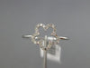 ESTATE .10CT ROUND DIAMOND 14KT WHITE GOLD 3D CLASSIC OPEN FLOWER FUN LOVE RING