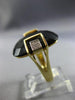 ESTATE LARGE 18.14CT DIAMOND & AAA EXTRA FACET ONYX 14KT YELLOW GOLD SQUARE RING
