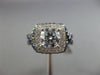 ESTATE LARGE 2.19CT DIAMOND & AAA SAPPHIRE 14KT WHITE GOLD HALO ENGAGEMENT RING