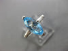 ESTATE 2.25CT DIAMOND & AAA BLUE TOPAZ 14K WHITE GOLD 3D 3 STONE ENGAGEMENT RING