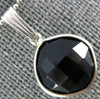 ESTATE 4.50CT AAA BLACK ONYX 14KT WHITE GOLD 3D CUSHION CLASSIC BEZEL PENDANT