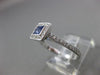 ESTATE .86CT DIAMOND & SAPPHIRE 18KT WHITE GOLD SQUARE CLASSIC ENGAGEMENT RING