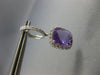 ESTATE LARGE 14.75CT DIAMOND & AMETHYST 18KT WHITE GOLD SQUARE HANGING EARRINGS