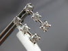 ESTATE .50CT DIAMOND 14K WHITE GOLD PAST PRESENT FUTURE JOURNEY HANGING EARRINGS