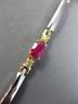 ESTATE 2.10CT DIAMOND & AAA RUBY 14KT TWO TONE GOLD THREE STONE TENNIS BRACELET