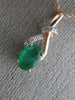 ESTATE .86CT DIAMOND & AAA EMERALD 14KT ROSE GOLD 3D CLASSIC LOVE KNOT PENDANT