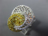 ESTATE LARGE .90CT WHITE & FANCY YELLOW DIAMOND 18KT 2 TONE GOLD LOVE KNOT RING