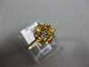 ESTATE .65CT ROUND DIAMOND & AAA OVAL CITRINE 14K YELLOW GOLD FLOWER SQUARE RING