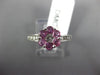ESTATE .84CT DIAMOND & AAA PINK SAPPHIRE 14K WHITE GOLD FLOWER CLUSTER LOVE RING