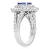ESTATE LARGE 3.46CT DIAMOND & AAA SAPPHIRE 18KT WHITE GOLD 3D OVAL COCKTAIL RING