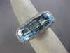 ESTATE LARGE 10.76CT DIAMOND & AAA BLUE TOPAZ 14KT WHITE GOLD 3D HALO FUN RING