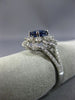 WIDE 1.92CT DIAMOND & AAA SAPPHIRE 14KT WHITE GOLD FLOWER HALO ENGAGEMENT RING