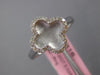 ESTATE .20CT DIAMOND 14KT WHITE GOLD 3D MATTE & SHINY 4 CLOVER FLOWER RING
