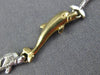 ESTATE 14KT WHITE & YELLOW GOLD 3D CLASSIC HANDCRAFTED HAPPY DOLPHIN BRACELET