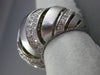 ESTATE LARGE 1CT DIAMOND 14KT WHITE GOLD 3D MATTE & SHINY MULTI ROW DOME RING