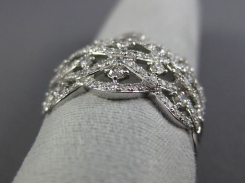 EFFY WIDE 1.15CT ROUND DIAMOND 14K WHITE GOLD 3D INIFINITY OPEN WAVE ETOILE RING