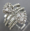 ESTATE LARGE 1.50CT DIAMOND 14K WHITE GOLD MULTI ROW HEART LOVE ANNIVERSARY RING