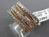 ESTATE WIDE .61CT ROUND DIAMOND 14KT ROSE GOLD 3D MULTI ROW ROPE LOVE RING