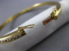 ESTATE 1.50CT DIAMOND 18KT YELLOW GOLD 3D SEMI ETERNITY BANGLE BRACELET #21517