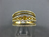ESTATE WIDE .88CT DIAMOND & AAA YELLOW SAPPHIRE 14K YELLOW GOLD ANNIVERSARY RING