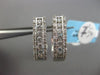 ESTATE .78CT DIAMOND 14KT WHITE GOLD ETOILE ELONGATED HOOP HUGGIE EARRINGS 4.5mm