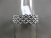 ESTATE WIDE 1.14CT DIAMOND 14KT WHITE GOLD 3D MULTI ROW WEDDING ANNIVERSARY RING