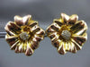 ESTATE EXTRA LARGE .35CT DIAMOND 14KT YELLOW GOLD 3D FLOWER STUD EARRINGS