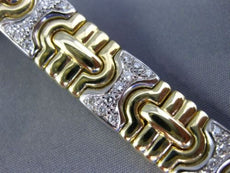 ANTIQUE WIDE 1.98CT DIAMOND 14KT WHITE & YELLOW GOLD 3D PUZZLE BRACELET #19715