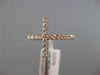 ESTATE .28CT ROUND DIAMOND 18KT ROSE GOLD 3D CLASSIC FAITH SIDEWAYS CROSS RING