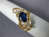 ANTIQUE LARGE 1.82CT DIAMOND & AAA SAPPHIRE 14KT YELLOW GOLD 3D ANNIVERSARY RING