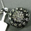 ESTATE .63CT FANCY DIAMOND 18KT BLACK GOLD 3D ETOILE FLOWER FLOATING PENDANT