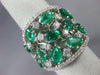ESTATE EXTRA LARGE 4.54CT DIAMOND & AAA EMERALD 18KT WHITE GOLD ANNIVERSARY RING