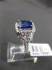ANTIQUE LARGE 3.33CT DIAMOND & AAA SAPPHIRE 18KT WHITE GOLD HALO ENGAGEMENT RING