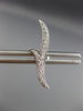 ESTATE .18CT DIAMOND 14KT WHITE GOLD 3D LEAF BRANCH SHARE PRONG STUD EARRINGS