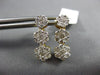 ESTATE 1.59CT DIAMOND 14K 2 TONE GOLD JOURNEY FLOWER SCREW BACK HANGING EARRINGS