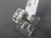 ESTATE WIDE .61CT ROUND & BAGUETTE DIAMOND 18K WHITE GOLD 3D CLUSTER SQUARE RING