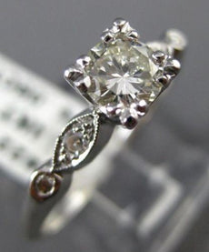 ANTIQUE .62CT ROUND DIAMOND PLATINUM 3D FILIGREE FISHTAIL ENGAGEMENT RING #22181