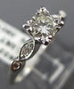 ANTIQUE .62CT ROUND DIAMOND PLATINUM 3D FILIGREE FISHTAIL ENGAGEMENT RING #22181