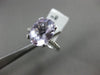 ESTATE LARGE 3.84CT DIAMOND & LIGHT AMETHYST 14KT WHITE GOLD HALO SOLITAIRE RING