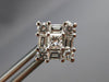 ESTATE LARGE 1.50CT DIAMOND 14KT WHITE GOLD CLASSIC CLUSTER STUD EARRINGS #1465