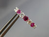 ESTATE .96CT DIAMOND & AAA PINK SAPPHIRE 14KT WHITE GOLD CLASSIC HUGGIE EARRINGS