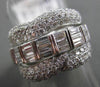 ANTIQUE LARGE 2.39CT BAGUETTE & ROUND DIAMOND 18KT WHITE GOLD ANNIVERSARY RING