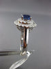 ESTATE 2.17CT DIAMOND & SAPPHIRE 18KT WHITE GOLD 3D DOUBLE HALO ENGAGEMENT RING