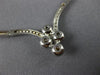 ESTATE 1.30CT DIAMOND 18KT WHITE GOLD CLUSTER 4 STONE BEZEL LOVE NECKLACE #9315