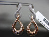 ESTATE LARGE 1.1CT DIAMOND 14KT WHITE & ROSE GOLD 3D LOVE KNOT HANGING EARRINGS