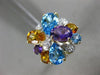 LARGE 4.90CT DIAMOND & MULTI GEM 14KT YELLOW GOLD BUTTERFLY FLOWER CLUSTER RING