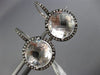 ESTATE MASSIVE 7.0CT CZ 14KT WHITE GOLD 3D ROUND HALO LEVERBACK HANGING EARRINGS