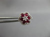 ESTATE .77CT DIAMOND & AAA RUBY 18KT WHITE GOLD 3D FLOWER FILIGREE STUD EARRINGS